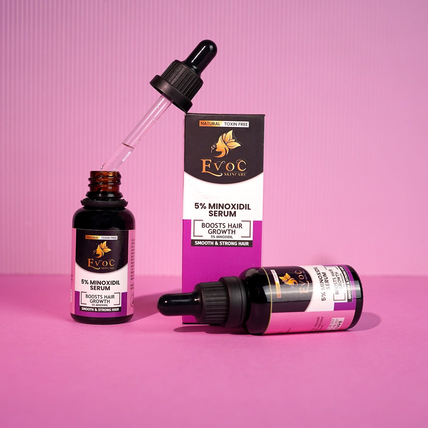 Topical Minoxidil serum for targeted scalp application by EvoC Skincare