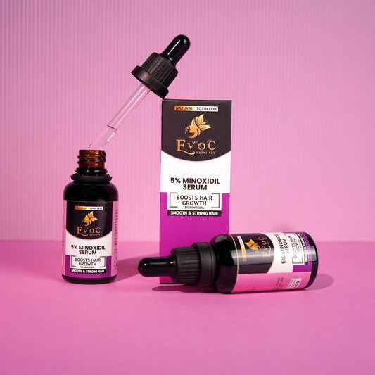Topical Minoxidil serum for targeted scalp application by EvoC Skincare